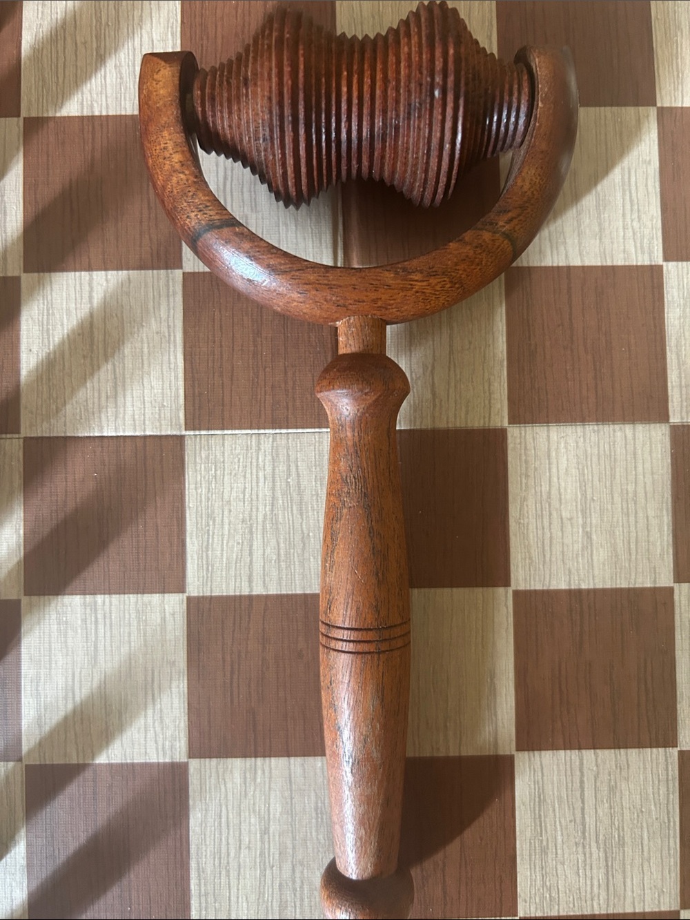 Vintage Handheld Wooden Massage Roller / Gently Used / In Great Condition